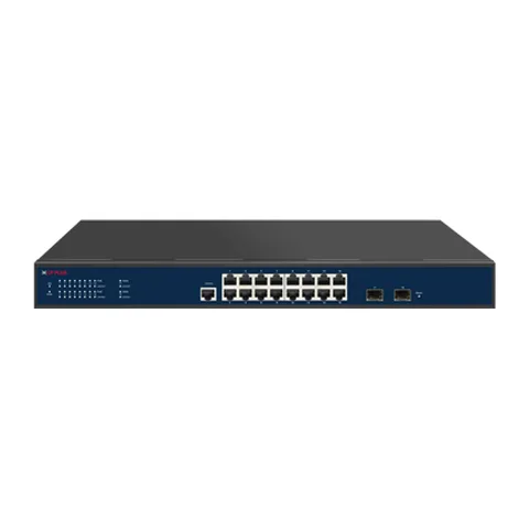 CP Plus 16-port managed PoE+ switch, model CP-ANW-GPM16F2-N24