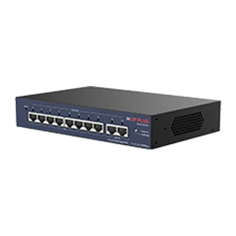 CP Plus 8-port PoE switch with 2 uplinks, model CP-UNW-HPU8H2-96