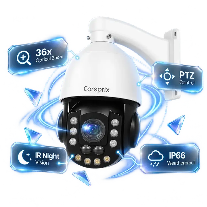 A PTZ speed dome camera