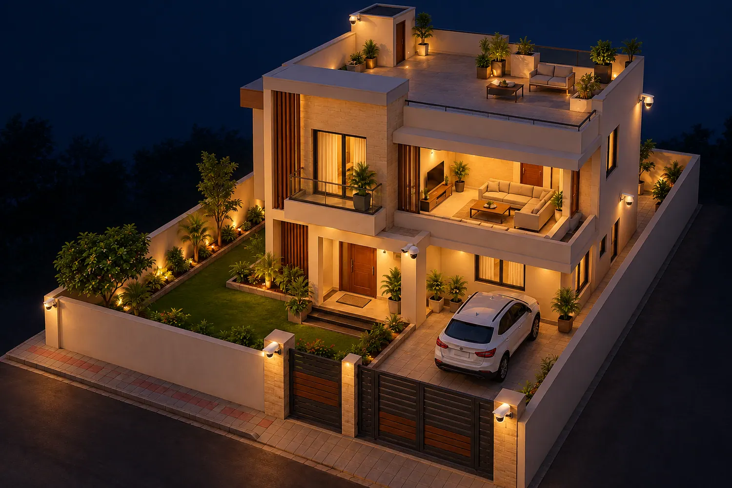 Home CCTV layout plan night vision view